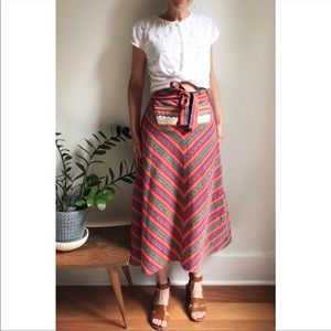Vintage cotton boho wrap around skirt